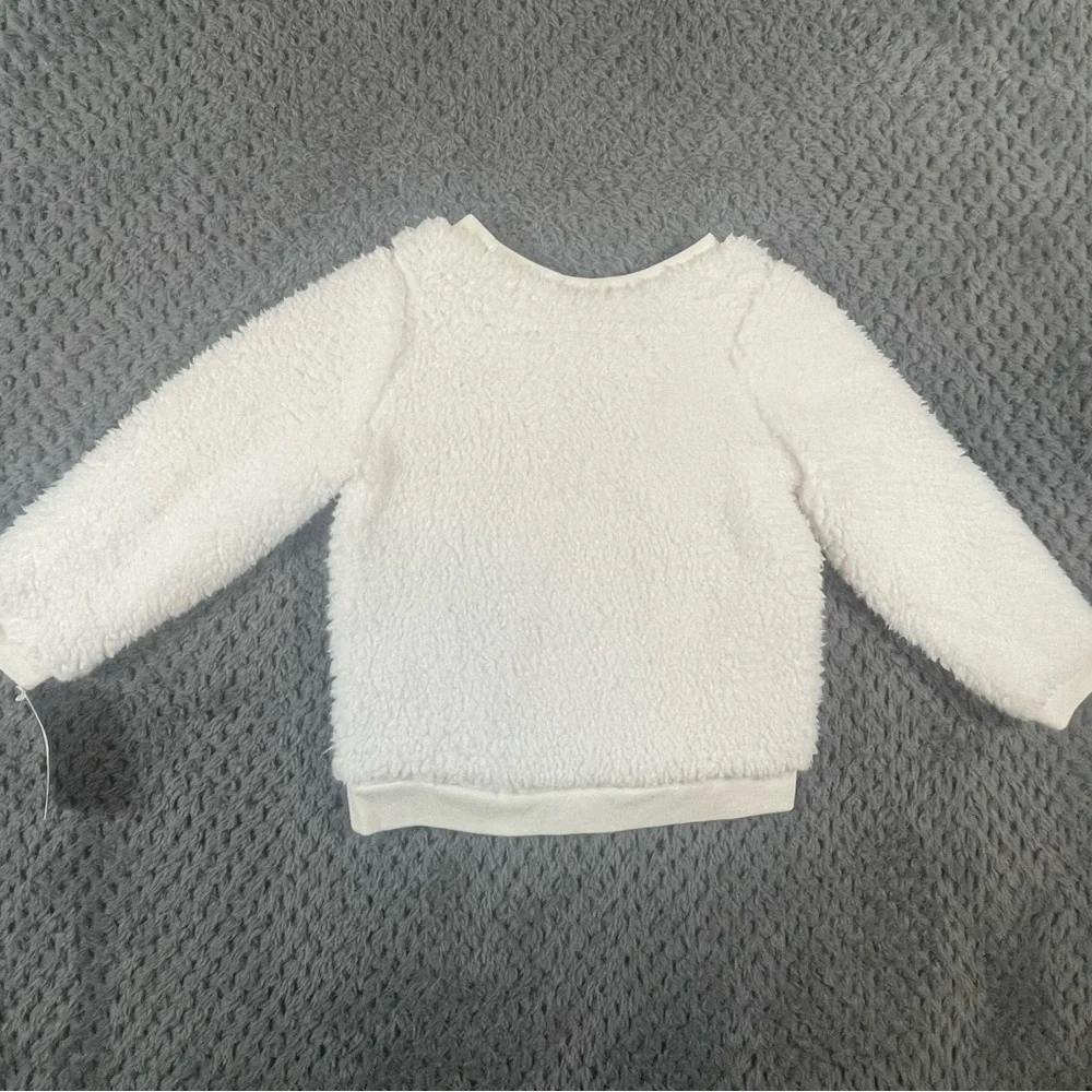 NWT Carter's Baby Girls' Sherpa Neck Crew Pullover White Size‎ 24 Months